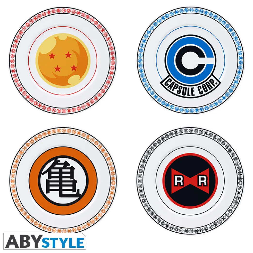 Dragon Ball - Set Of 4 Plates - Emblèmes