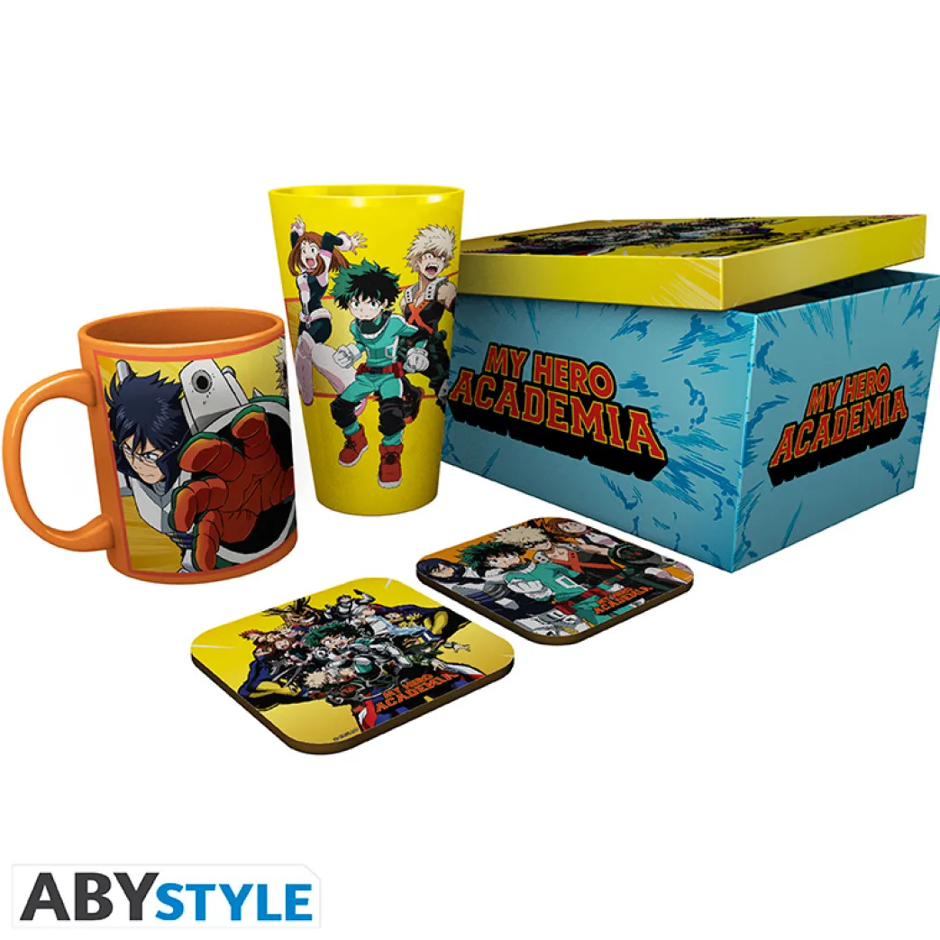 My Hero Academia - Large Glass + Mug + 2 Coasters Heros*