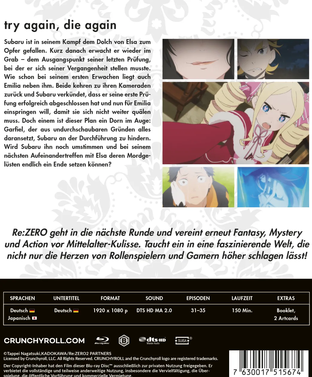Re:ZERO -Starting Life in Another World - 2. Staffel - Blu-ray Band 2 (Deutsch)